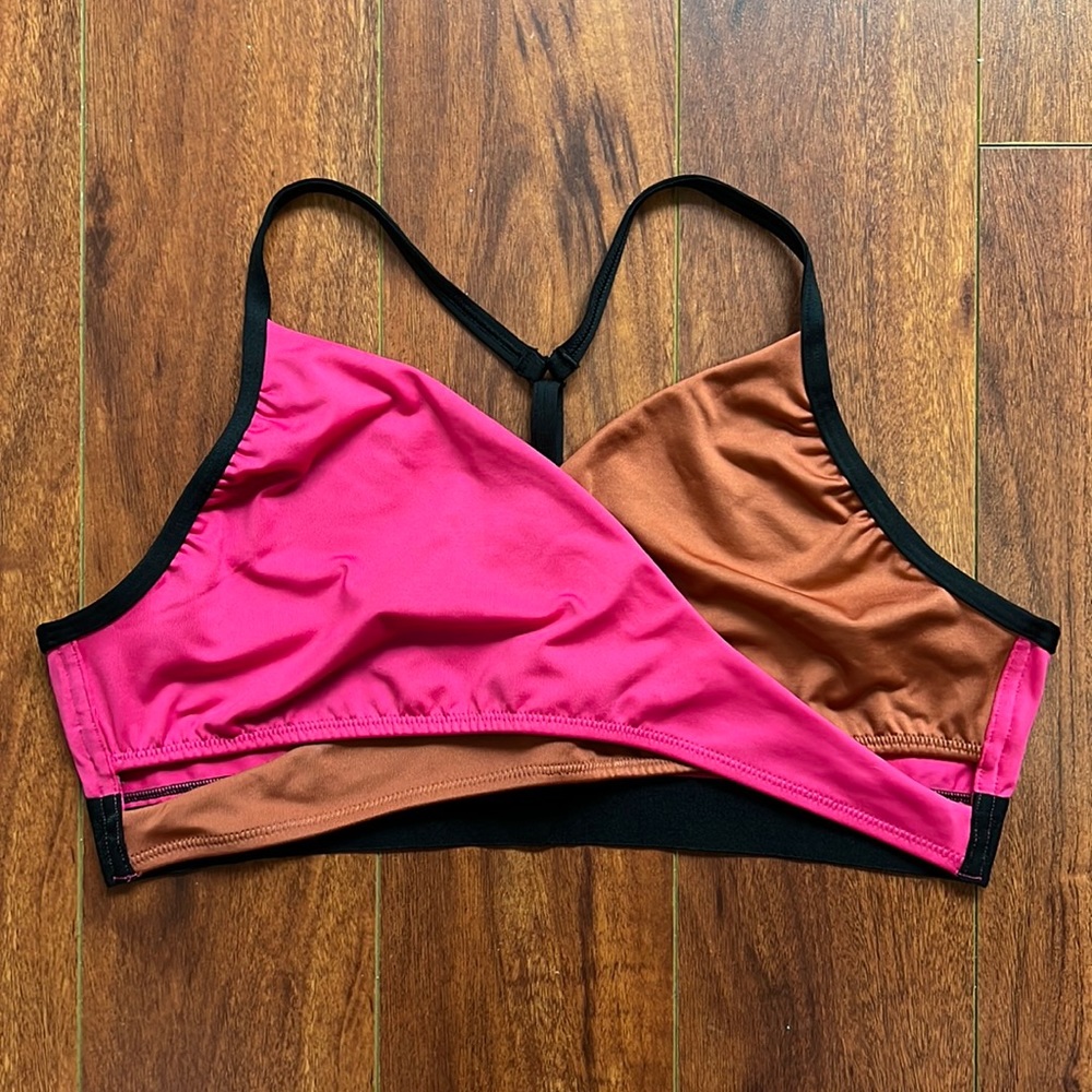Pink Sport by Victoria’s Secret Bikini top Pink, Rust, and Black Color Size XL